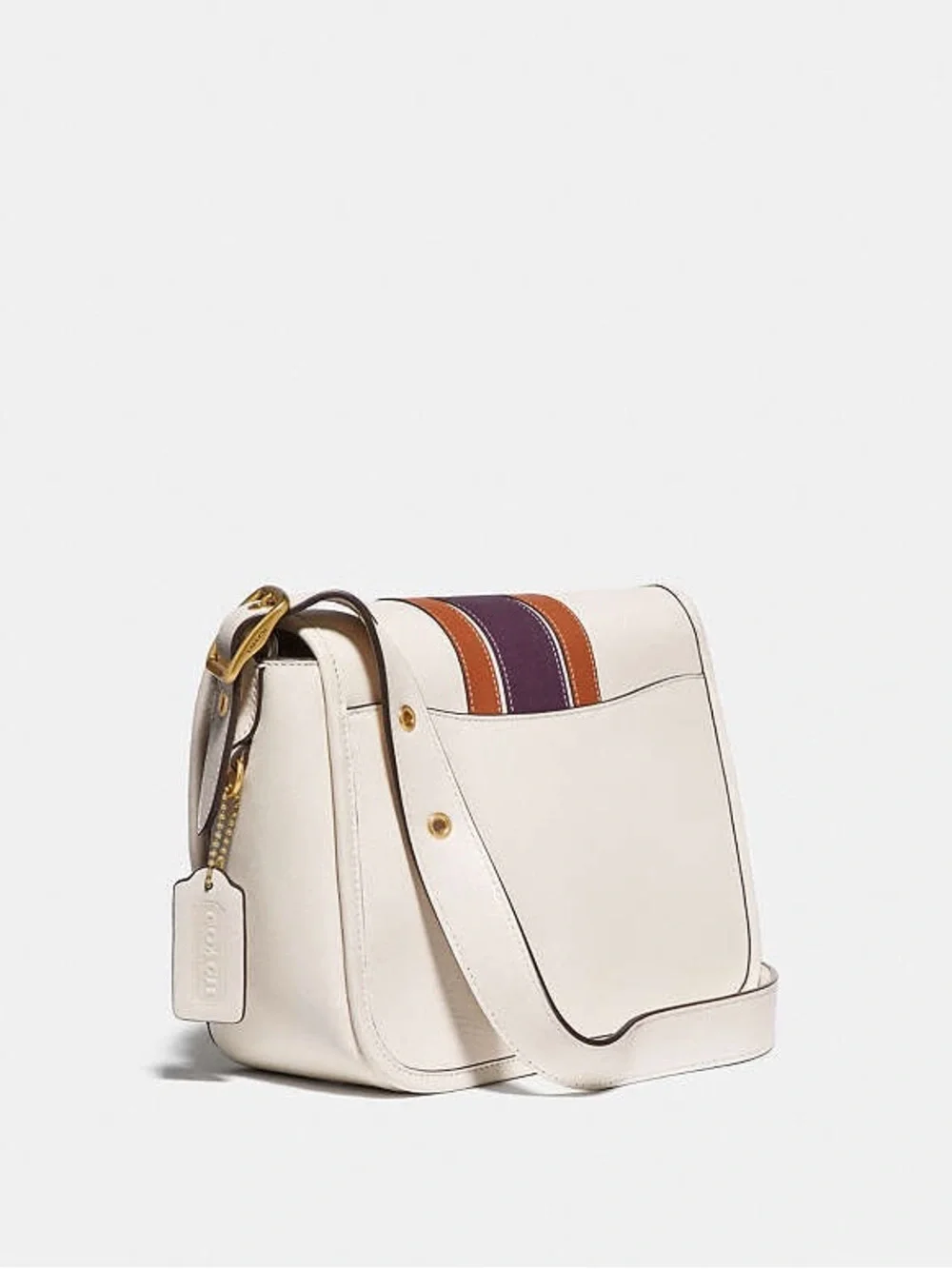 Authentic Coach Rambler Crossbody with Varsity Stripe in Chalk Multi 89139 | EUC